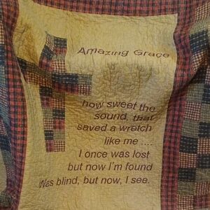 Amazing Grace Quilted Throw With Plaid Patchwork